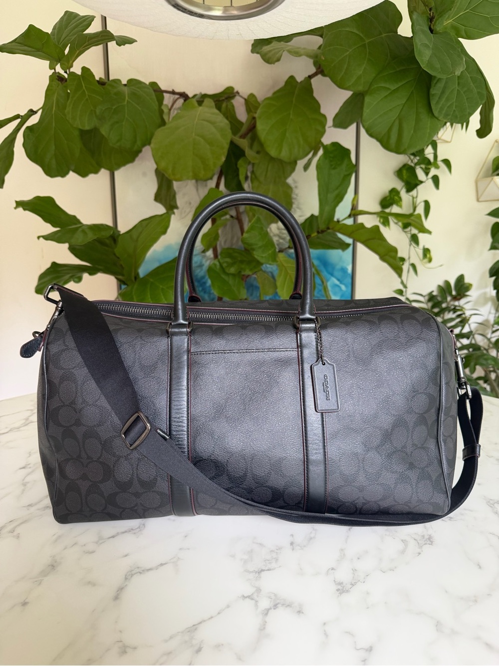 Coach Trekker Medium Carry-On Weekender Duffle In Signature Canvas F84216 Black
